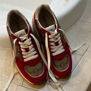 Coach Red and Brown Women's Sneakers